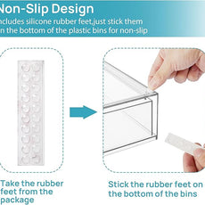 Vtopmart Stackable Storage Drawers Set of 6, Clear Plastic Organizer Bins for Bathroom Supplies,Ideal for Cabinet,Pantry,Laundry Room Organization