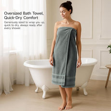 REDKISS 100% Cotton Bath Towels Set of 2, Extra Large Bath Sheets 35 X 70 Inches, 800 GSM, Quick Dry, Ultra Soft & Super Absorbent Bathroom Towel Sets for Bathroom, Gym, Spa, Pool & Hotel, Sage Green