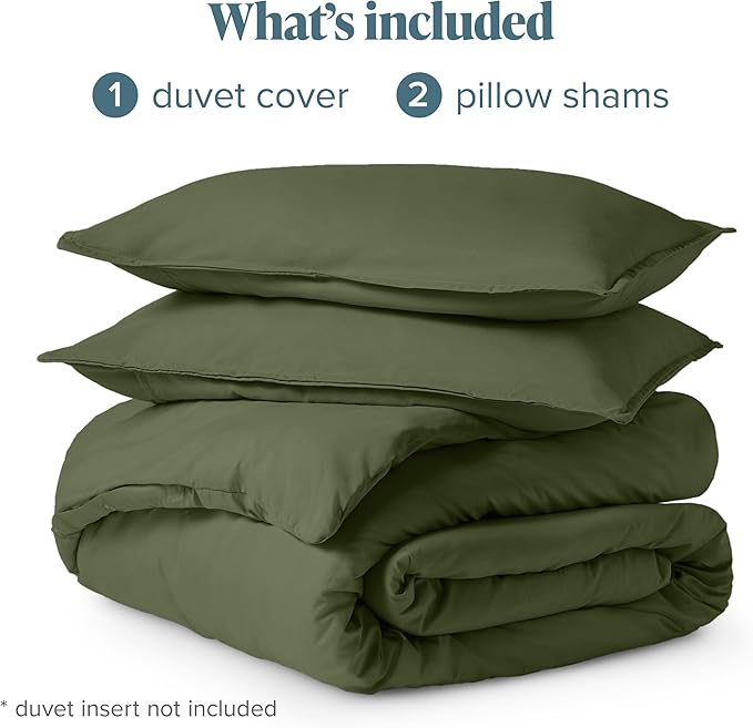 Bare Home Bedding Duvet Cover King Size - Premium 1800 Super Soft Collection - Lightweight, Cooling - Soft Breathable Bedding Duvet Cover (King, Cypress)