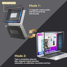 10-Point Infrared Touch Screen Frame for MacBook Air 15 Inch, High-Precision Magnetic Touchpad, Trackpad Activator with Multi-Gesture Control, Ultra-Thin Hard Shell Case & Passive Stylus Pen Included