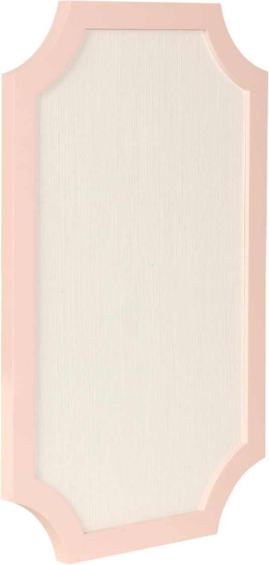 Kate and Laurel Holbrook Glam Framed Scallop Fabric Pinboard, 15 x 24, Pink, Decorative Modern Scalloped Bulletin Board for Use as Vision Board or Wall Organization