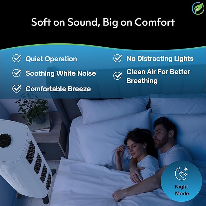 Air Oasis iAdapt 2.0 H13 HEPA Filter Air Purifier | Reduces Up To 99% of Viruses, Mold, Dust, Smoke, Pollen & Odors | Whisper Quiet Operation |WiFi Compatible | 5,474 Sq Ft of Clean Air