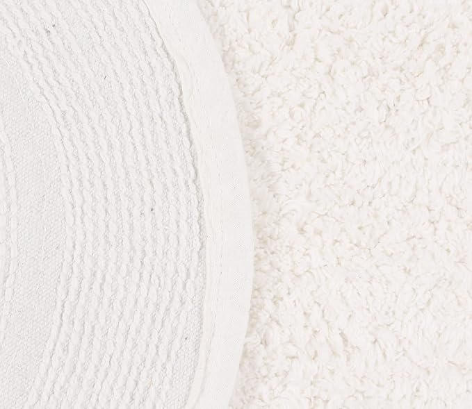 Home Weavers Double Ruffle Collection 100% Cotton Bathroom Rugs Set, Washable Rug, Extra Soft and Absorbent Bath Rug, Kitchen Mat, Bath Mat Set, Bath Floor Mat Non Slip, 24"x40" Rectangle, Ivory