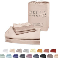 Bella Coterie Luxury Bamboo Viscose 34” Split Top King Size Sheet Set | 1 Fitted Sheet for Sleep Number & Adjustable Beds | 100% Organically Grown | Cooling & Soft | 18” Deep Pocket [Dusty Rose]