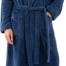 DAVID ARCHY Men's Hooded Robe Soft Coral Fleece Microfiber Bathrobe