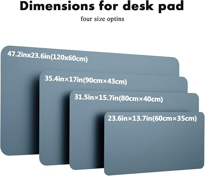 YSAGi Double-Sided Desk Pad, 31.5"x15.7"Leather Desk Mat, Eco Cork Desk Pad Protector,Large Mouse Pad,Waterproof Desk Blotter for Office/Home(Blue Grey)