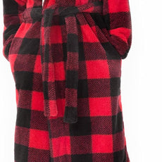 DAVID ARCHY Men's Hooded Robe Soft Coral Fleece Microfiber Bathrobe