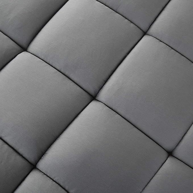 LEISURE TOWN King Mattress Pad Fitted Quilted Cotton Mattress Cover Cooling Soft Pillow Top Mattress Topper with Down Alternative Filling Mattress Protector with 8-21 Deep Pocket (78x80 Inch Grey)