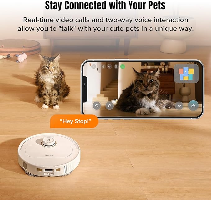 roborock Qrevo MaxV Robot Vacuum and Mop, FlexiArm Design, Hot Water Re-Wash & Re-Mop, Auto-Drying, Self-Emptying, 7000Pa Suction, Built-in Voice Assistant, Auto Mop Lifting(Renewed)