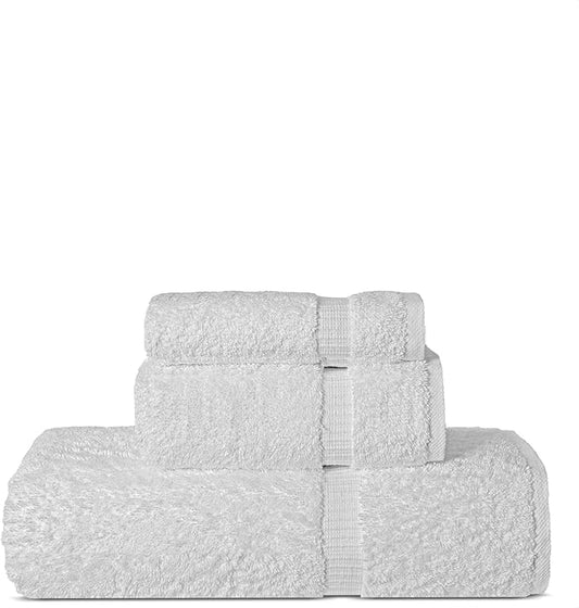Chakir Turkish Linens | Hotel & Spa Quality 100% Cotton Premium Turkish Towels | Soft & Absorbent (3-Piece Towel Sets, White)