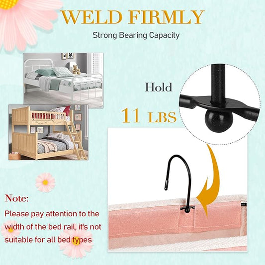 Bedside Storage Caddy/Bedside Hanging Storage Bag for Headboards Bunk Beds Dorm Rooms Book Phone Magazine Holder (Light Pink)