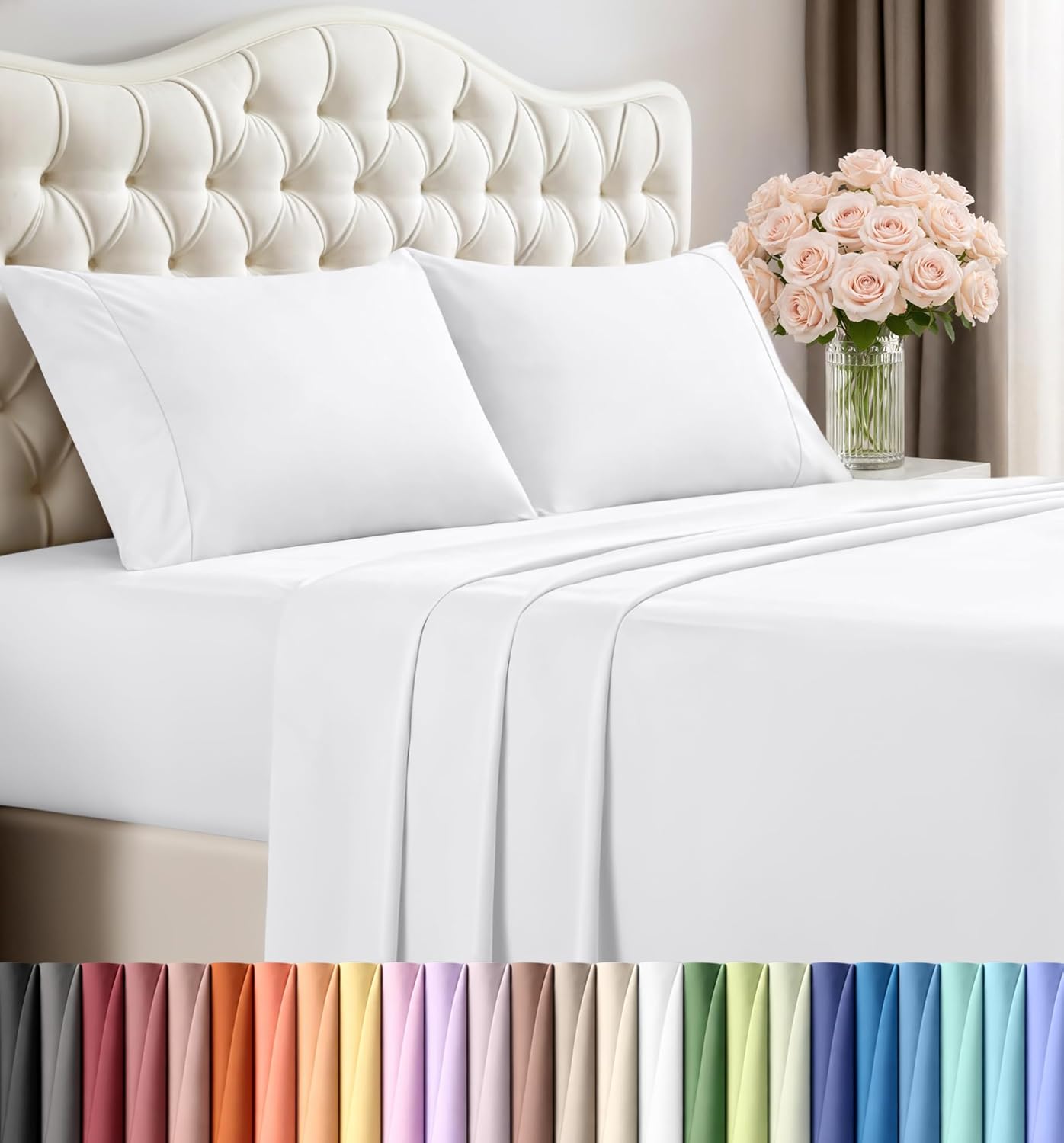 Utopia Bedding Queen Size Sheet Set – 4 Piece Bed Sheets, Soft and Breathable Microfiber, Includes 1 Fitted Sheet, 1 Flat Sheet and 2 Pillowcases – Oeko Tex (Grey) Dormly