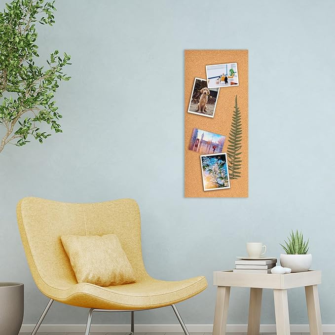 17x8 Corkboard Tiles Bulletin Board, 1/2" Thick Self-Adhesive Cork Boards for Walls, Cork Tiles Vision Board for Home, Office, School, Bulletin Board Decorations(12mm,1pc)