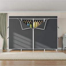 VIPEK V40C Plus Large Covered Clothes Rack for Hanging Clothes, Heavy Duty Clothing Rack Portable Wardrobe Closet White Metal Closet Rack with Black Oxford Fabric Cover, Max Load 1300lbs