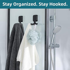 TAILI Powerful Suction Cup Razor Holder 2 Pack, Stylish 304 Stainless Steel Bathroom Suction Hooks for Towel, Loofah, Bathrobe, Shaver Holder for Shower Wall, Easy to Install and Reuse, Black
