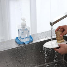 Silicone Bathroom Soap Dishes with Drain Spout-Bathroom and Kitchen Sink Organizer,Sponge Holder,Dish Soap Tray,Perfect for Dispenser,Scrubber,Bottle on Sink or Counter-Light Blue 4.9
