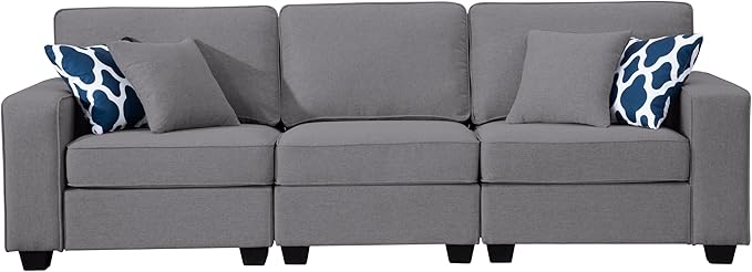 Legend Vansen Modular Sectional Sofa U Shaped Couch with Ottoman Modern Reversible Corner Sectional Couch for Living Room (Dark Grey, 2+3)