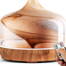 Porseme 500ml Essential Oil Diffuser, Aroma Ultrasonic Humidifier with Remote Control, BPA Free, Auto Shut-Off, Timer Setting for Large Room Sleeping Yoga