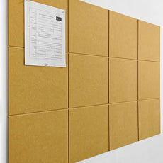 Felt Wall Tiles | Large Cork Board Alternative | Aesthetic Felt Bulletin Board for Office, Home & Classroom | Large Cork Boards for Walls Pinboard (12-Pack) | Mustard