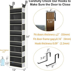 2 Pack Over The Door Hanging Organizer - 6 Shelves & 12 Side Pockets, Over The Door Storage for Baby Accessories & Children's Toys (13