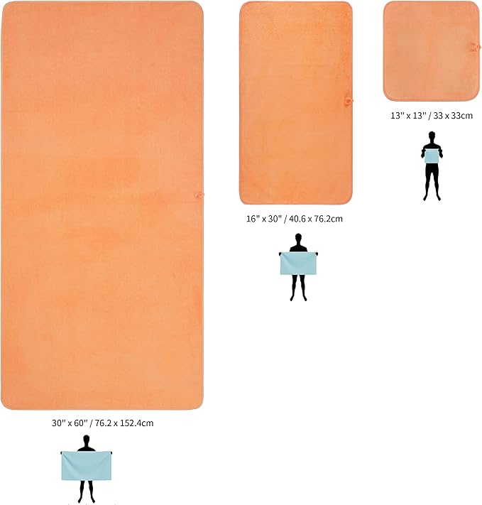 New Microfiber Bath Towel Set, 3 Piece, Oversize, Quick Dry, Lint Free, Includes Body, Hand and Face Towels