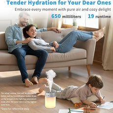 Night Lights Humidifiers For Bedroom, USB Rechargeable, LED Lights For Bedroom,4 Mode Portable Humidifier Fit For Various Scenarios,<28dB, Auto Shut-off, Ideal For Home Travel Plants(Gray）