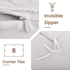 NEXHOME PRO Duvet Cover King Size, Light Grey 3 Pieces Boho Tufted Duvet Cover Set, Soft and Lightweight Microfiber Comforter Cover Set for All Season (Light Grey King, 104 x 90)-No Comforter