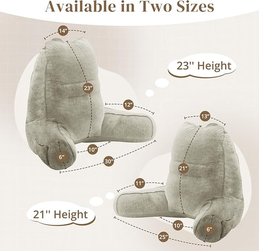 Sasttie Reading Pillow, Pillows for Reading or Relaxing – Ergonomic Support for Head, Neck, Back, and Lumbar, 21-Inch, Linen