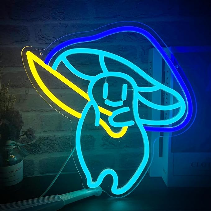 Mushroom Killer Neon Sign, Usb Powered Light Dimmable Led Signs For Wall Decor Light Up Signs For Home Bedroom Man Cave Game Room Bar Beer Pub Hip Hop Party Neon College Dorm Wall Signs Light Decor