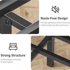 Twin Bed Frame with Headboard and Footboard, Metal Twin Bed Frame with Under Bed Storage, All-Metal Support System, No Box Spring Needed, Easy Assembly,Rustic Grey