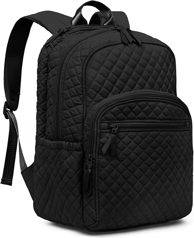 Backpack for Women,College Backpack,Quilted Casual Daypack,Waterproof Bookbag for 17Inch Laptop