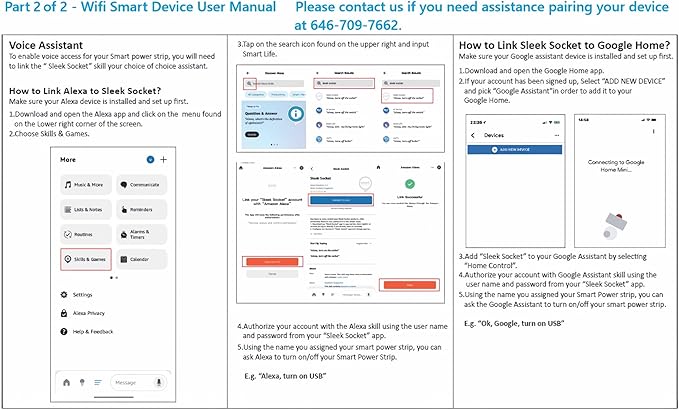 Smart Sleek Socket: Universal Outlet Concealer with Wi-Fi Smart Power Strip