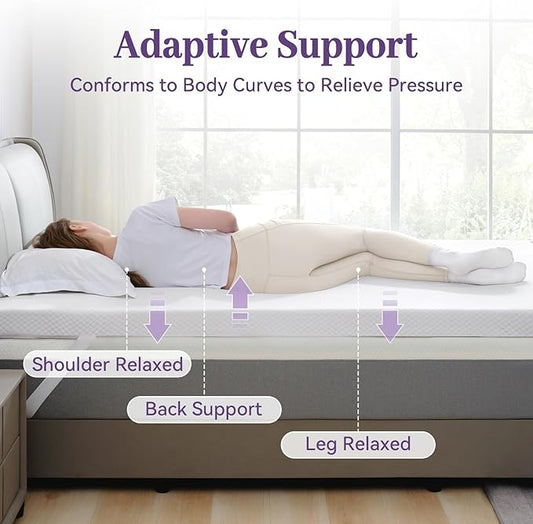 SINWEEK 2 Inch Gel Memory Foam Mattress Topper King Size, Ventilated High Density Pad for Back Pain, Bed Topper with Removable Soft Cover, CertiPUR-US Certified