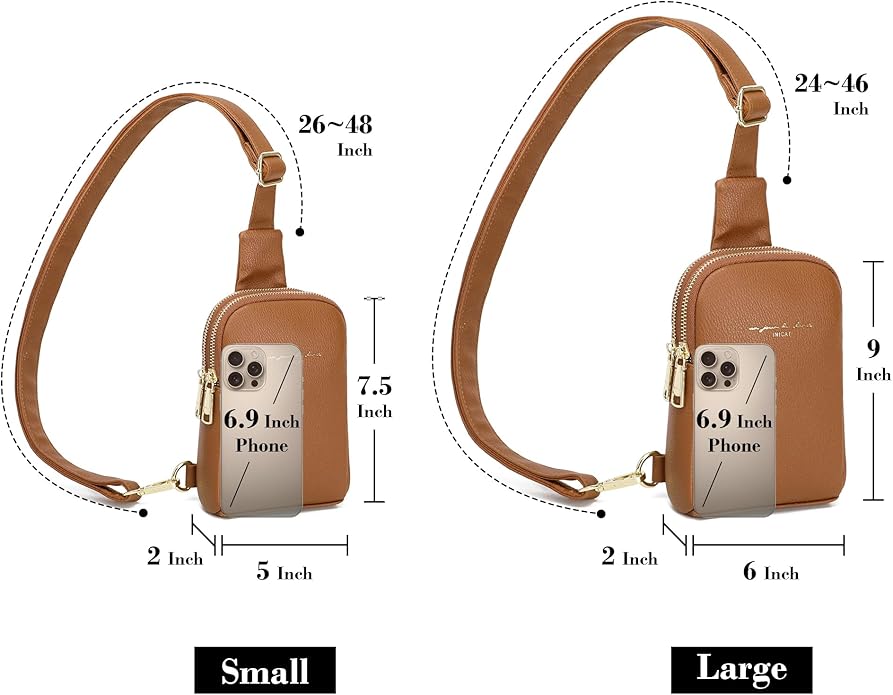 INICAT Travel Small Crossbody Sling Bags Women Cross Body Purses Passport Holder Vegan Leather Fanny Packs Birthday Gifts