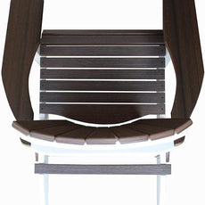 Deluxe Folding Poly Adirondack Folding Chair (Brazilian Walnut/White)