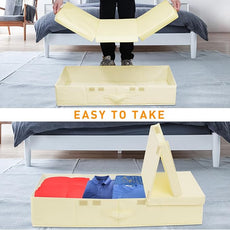 Large Underbed Storage Bags Organizer Container With Lids, Set of 2 Under Bed Storage Organizer Box With Handle, Fabric Under The Bed Storage Bins for Blanket Pillow Comforter & Quilt Wrapping Paper