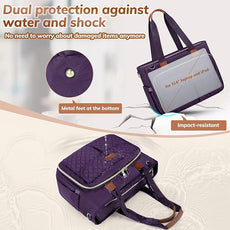 RAINSMORE Teacher Tote Bag for Women Work Bags 15.6 Inch Laptop Tote Bag with Large Cup Holder Nurse Bag Computer Handbag