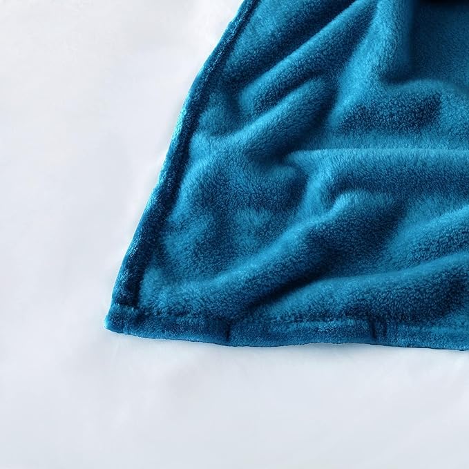 IR Imperial Rooms Fleece Blanket Twin Size 60 x 80 Inches - Super Soft Fluffy Throw Blanket for Sofa and Bed - Warm and Cozy Lightweight 400 GSM Microfiber Bed Throws Blankets (Twin, Teal)