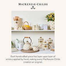 MACKENZIE-CHILDS Enamel Utensil Holder, Kitchen Utensil Holder for Countertop, Brown-and-White Mocha Check