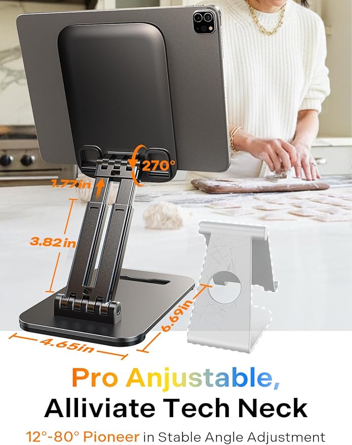 LISEN for iPad Stand Tablet Holder for Desk, Cool Office Gifts for Men Women Desk Accessories, Essentials Home Office Gadgets Portable Monitor Stand for iPad a16 Accessories Kindle Fire 4-15.9"
