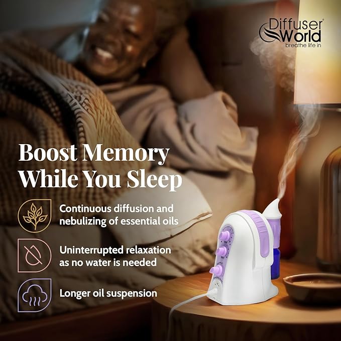 1000 Sq Ft Waterless Diffuser for Essential Oils, Made in USA Lavender Waterless Aroma Atomizer for Large Room Fragrance, Home Scent Machine, Air Aromatherapy Holiday