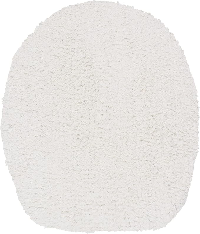 Home Weavers Double Ruffle Collection 100% Cotton Toilet Lid Cover, 18"x18" – Soft, Absorbent & Washable Bathroom Lid Cover with Non-Slip Backing, Ivory