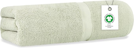 Delara Organic Cotton Luxuriously Plush Bath Towel | GOTS & OEKO-TEX Certified | Premium Hotel Quality Towels | Feather Touch Technology | 650 GSM Long Staple|Soft, Quick Dry & Ultra-Absorbent 30"x58"