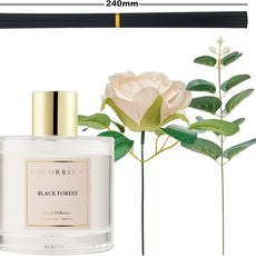 Cocorrina Reed Diffuser Set, Flower Reed Diffuser Black Forest 6.7 oz, Scented Diffuser with Sticks Home Fragrance Essential Oil for Bathroom Shelf Decor, Living Room, Large Room, 1pack