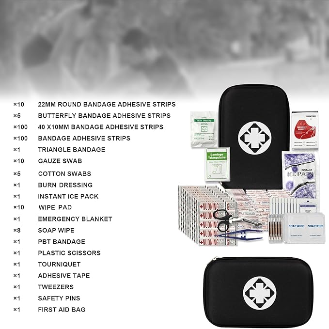 276Pcs First-Aid Kit Emergency-Kit Home-Car - First Aid Kits Emergency Kit Home Essentials for Dorm Room First-Aid Kit Emergency Necessities for Boat Hiking Skating, Black YIDERBO