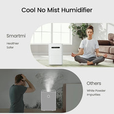smartmi Evaporative Humidifiers, Cool No Mist Humidifiers for Bedroom, Air Humidifiers for Baby, 4L Top Fill, Self-Cleaning, Quiet, Smart APP Control, Auto Shutoff, Air-drying, Shockproof White