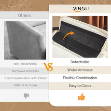 VINGLI Cloud White/Cream Single Chair with Armrest