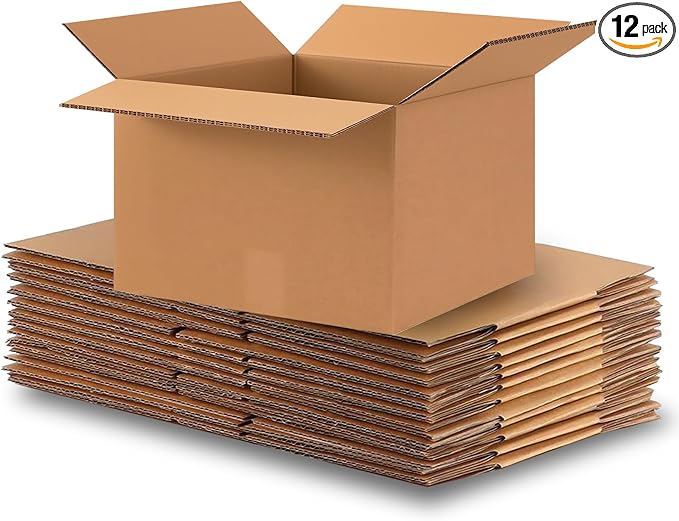 Large Moving Boxes with Handles Heavy Duty, 12 Pack 20" x 20" x 15" Double Corrugated Packing Boxes for Moving Shipping Storage (20"x 20"x 15"(with Handle))