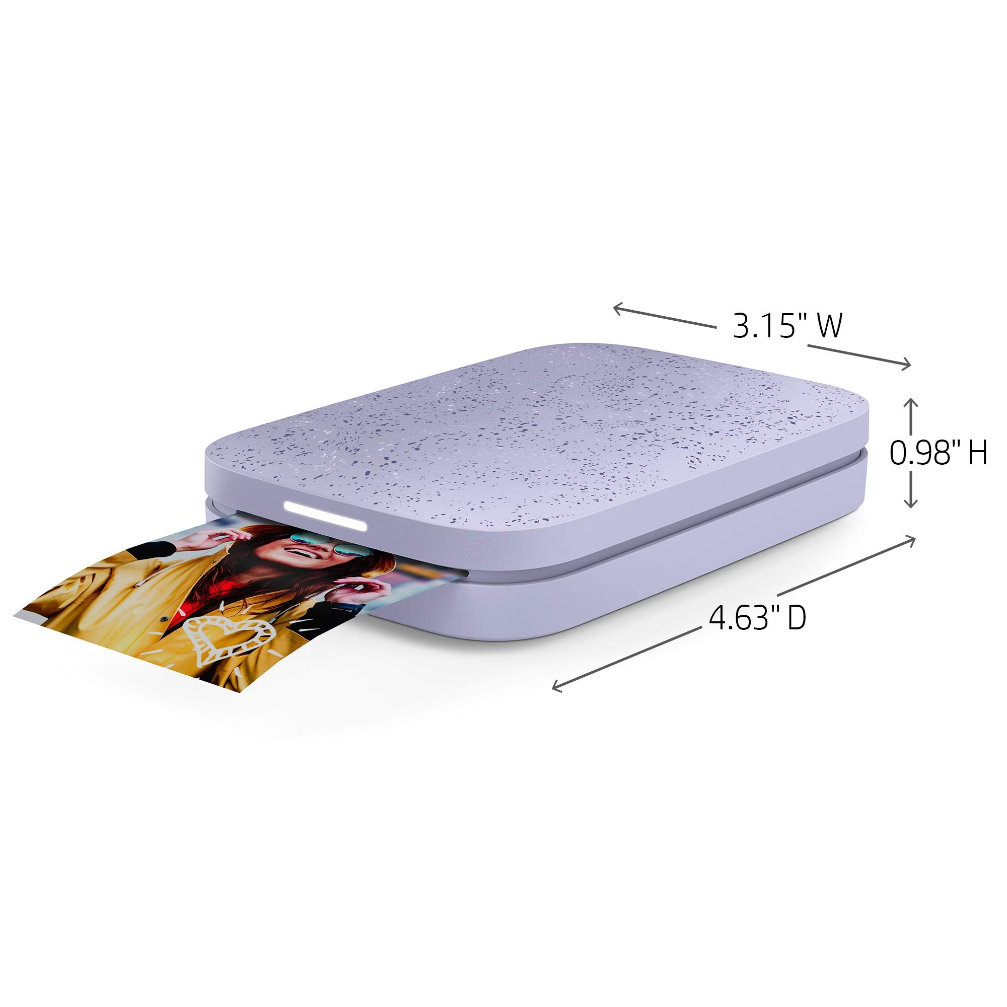 HP Sprocket Portable 2x3 Instant Photo Printer (Lilac) Print Pictures on Zink Sticky-Backed Paper from Your iOS & Android Device.