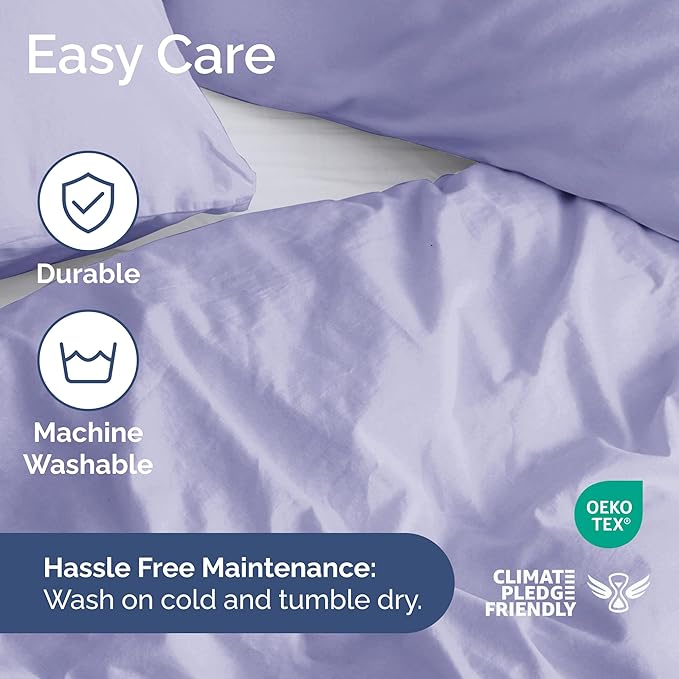 CGK Unlimited Duvet Cover Queen Size Set - Extra Soft Queen Size Duvet Cover 90 x 90 with 2 Pillow Shams - Hotel Quality w/Zipper Closures & Ties - Bedding and Bed Linens Set (Lavender)